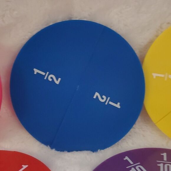 Fraction Plastic Discs Set of 6 Math Homeschool - Picture 3 of 8